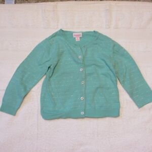 Kids Mint Cardigan Sweater